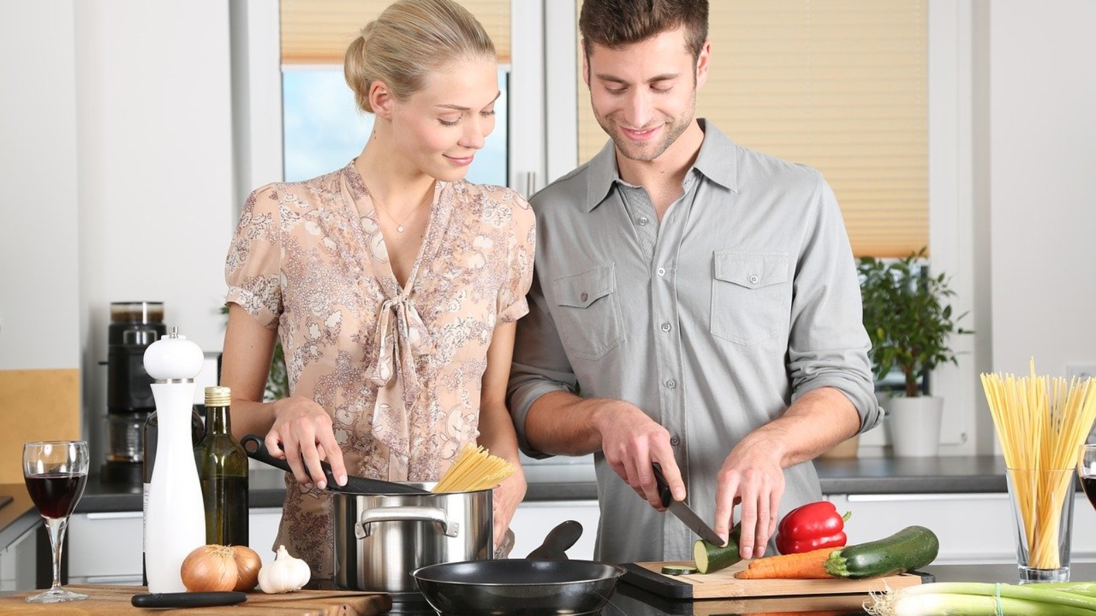 woman, kitchen, man